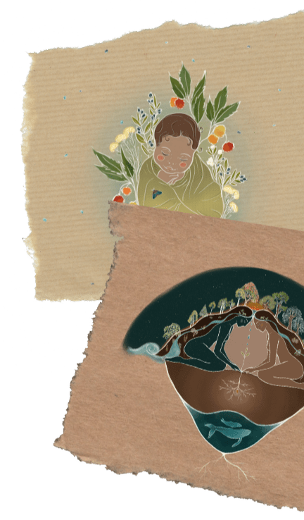 Illustrations de femmes et enfant de Yael Tomasini illustratrice et doula